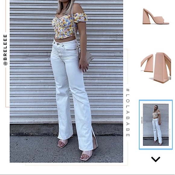 NWT Miss Lola Square Toe Triangle  Heel Mules 8.5 - Picture 8 of 11